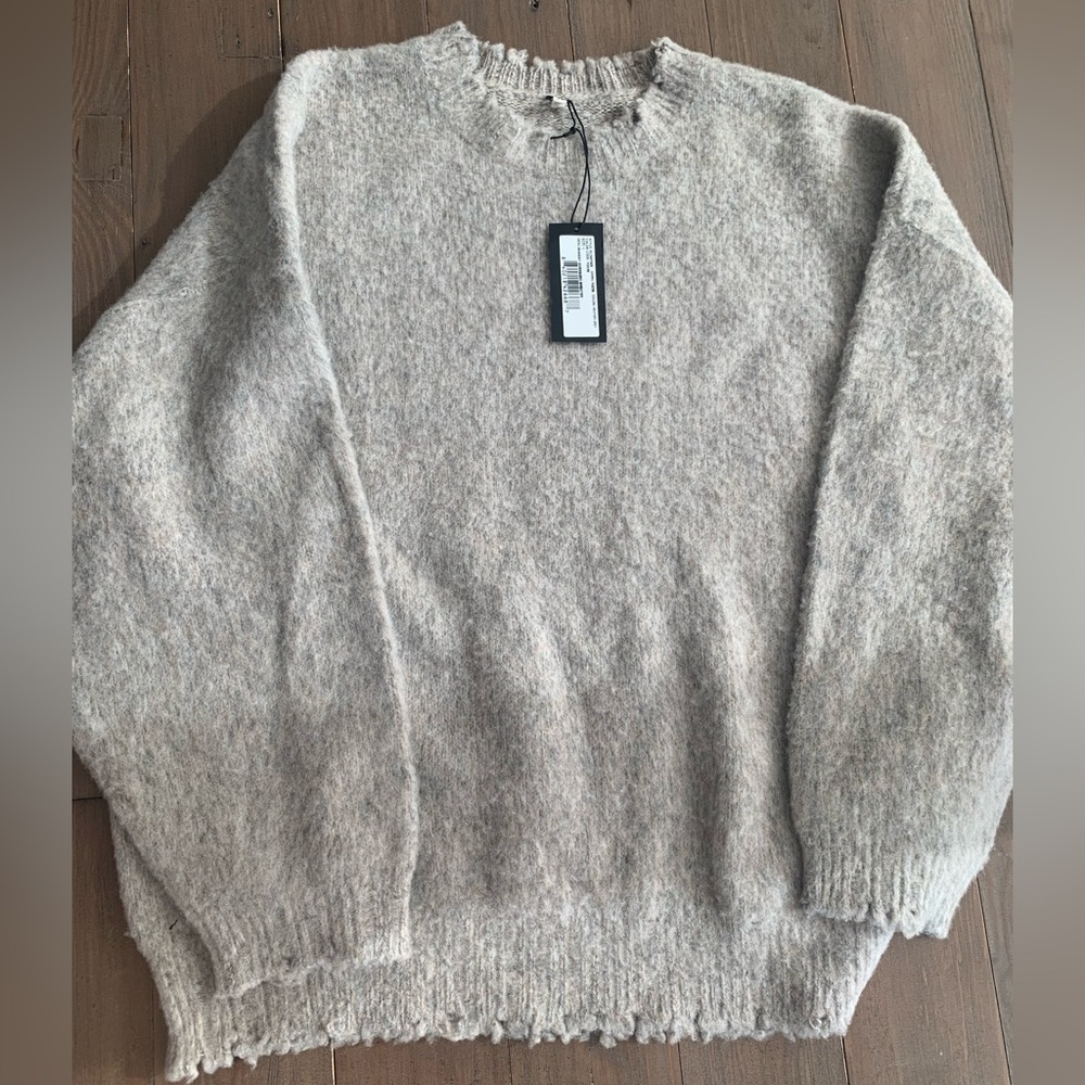 R13 women 100% extrafine merino wool shaggy oversized sweater NWT - Picture 4 of 8